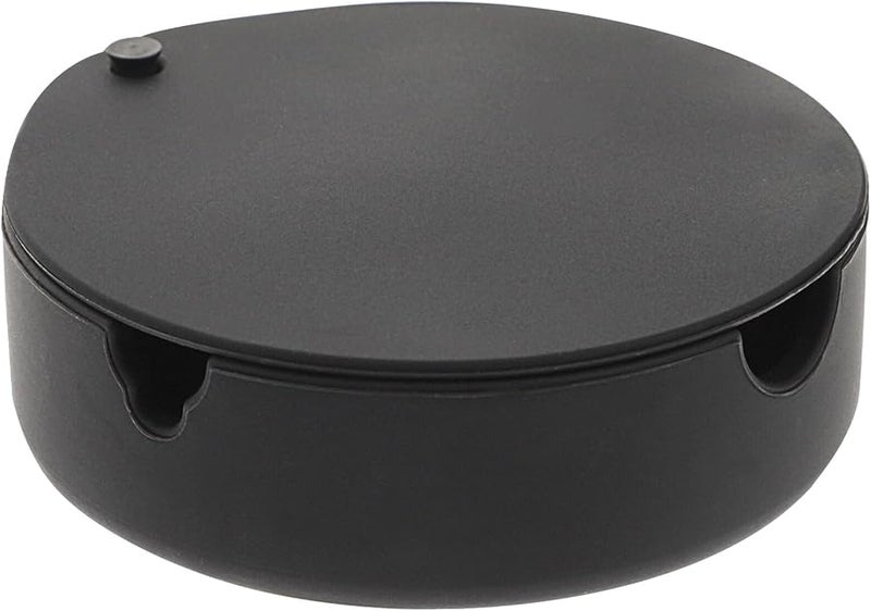 منفضة سجائر سيليكون بغطاء غير قابلة للتناثر، حامل رماد دائري، دعم مستقر، ديكور مكتبي ومنزلي - Image 1